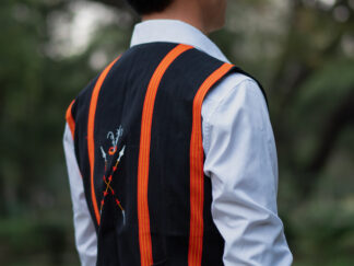 Waistcoat Red Raivat Pattern