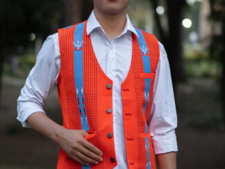 Waistcoat Red, Haora Kachon Pattern