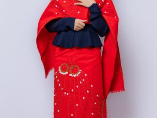 Khomsing Red Kashan Suit | Seashell Embroidery