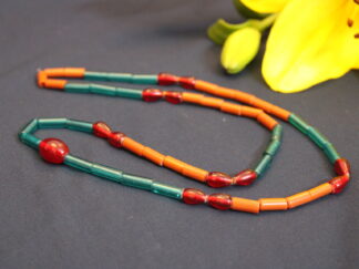 Trendy kongsang, butterfly small six beads, green & brownish orange tube, 1 line handmade kongsang