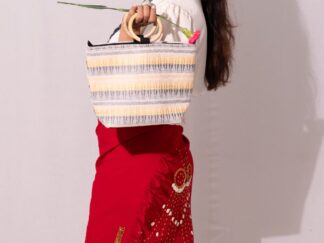 Handheld Bag Philaphor - White Colour |Yellow & Gray colour