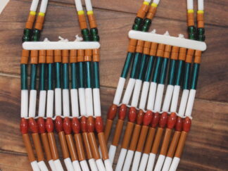 Original ten line kongsang with orange, green and white pipes, red chamthei and green beads