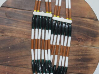 Chic six line kongsang with orange and white pipes and long green chamthei