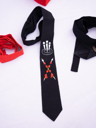 Necktie Black with Kazei and Pasi