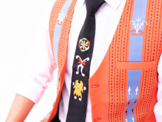 Necktie Black with Raivat Design