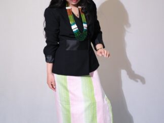 Phorei Kashan White | Pink & Green Phor